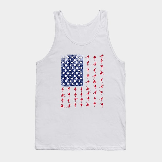 Ballet Dancing - Ballet Dancer USA Flag Tank Top by Kudostees